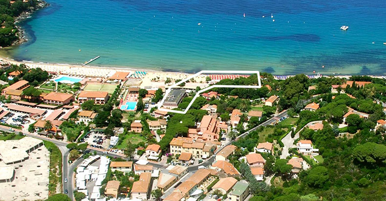 Ubicación del Hotel Delfino en Elba